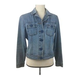 Bill Blass Jeanswear Vintage Denim Jacket Women Small Button Front Crop